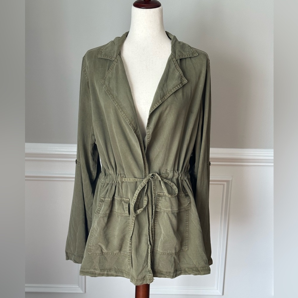 NEW Forever 21 Army Green Open Utility Jacket size 0X